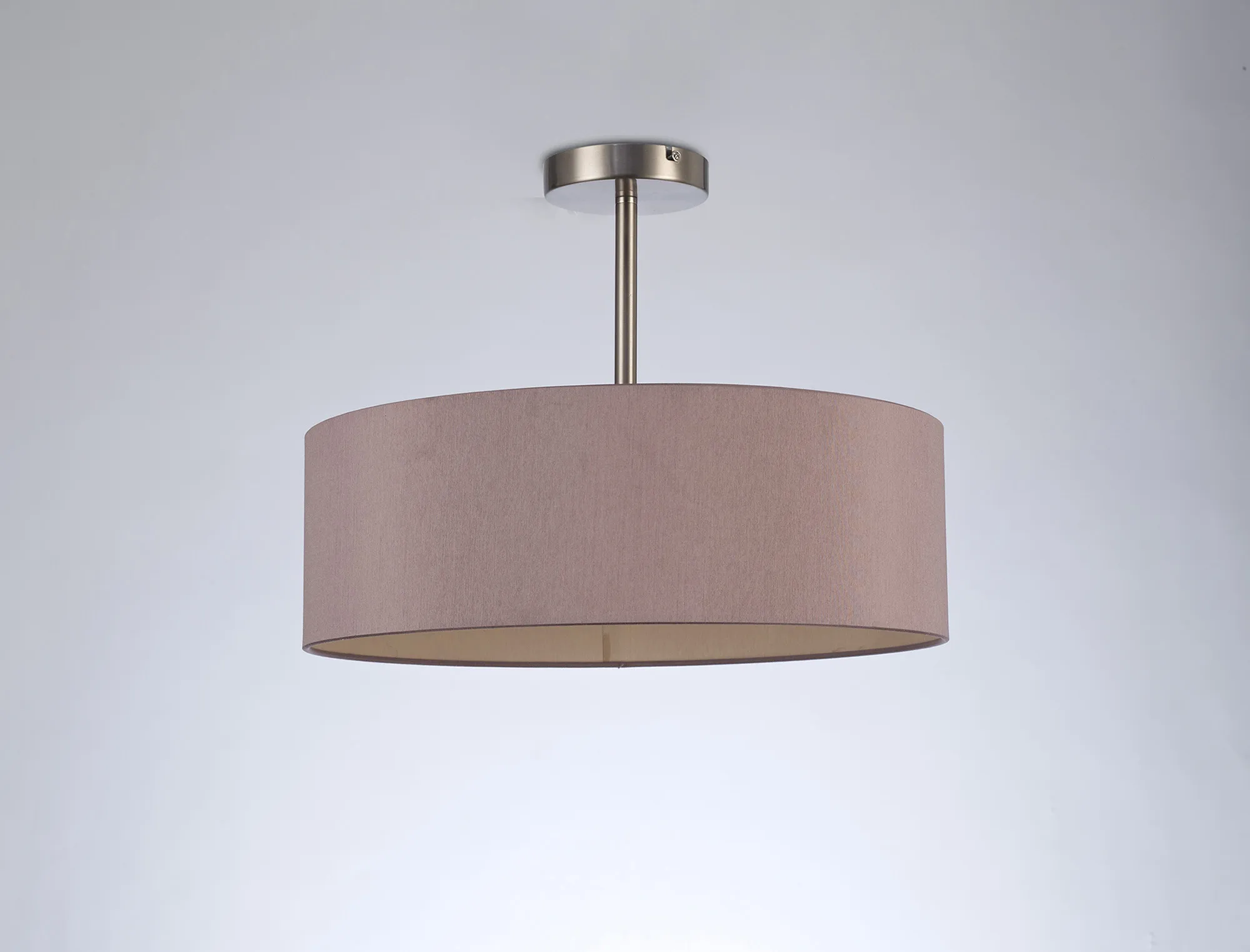 Baymont 45cm Semi Flush 3 Light Satin Nickel, Taupe/Halo Gold DK0712  Deco Baymont SN TA